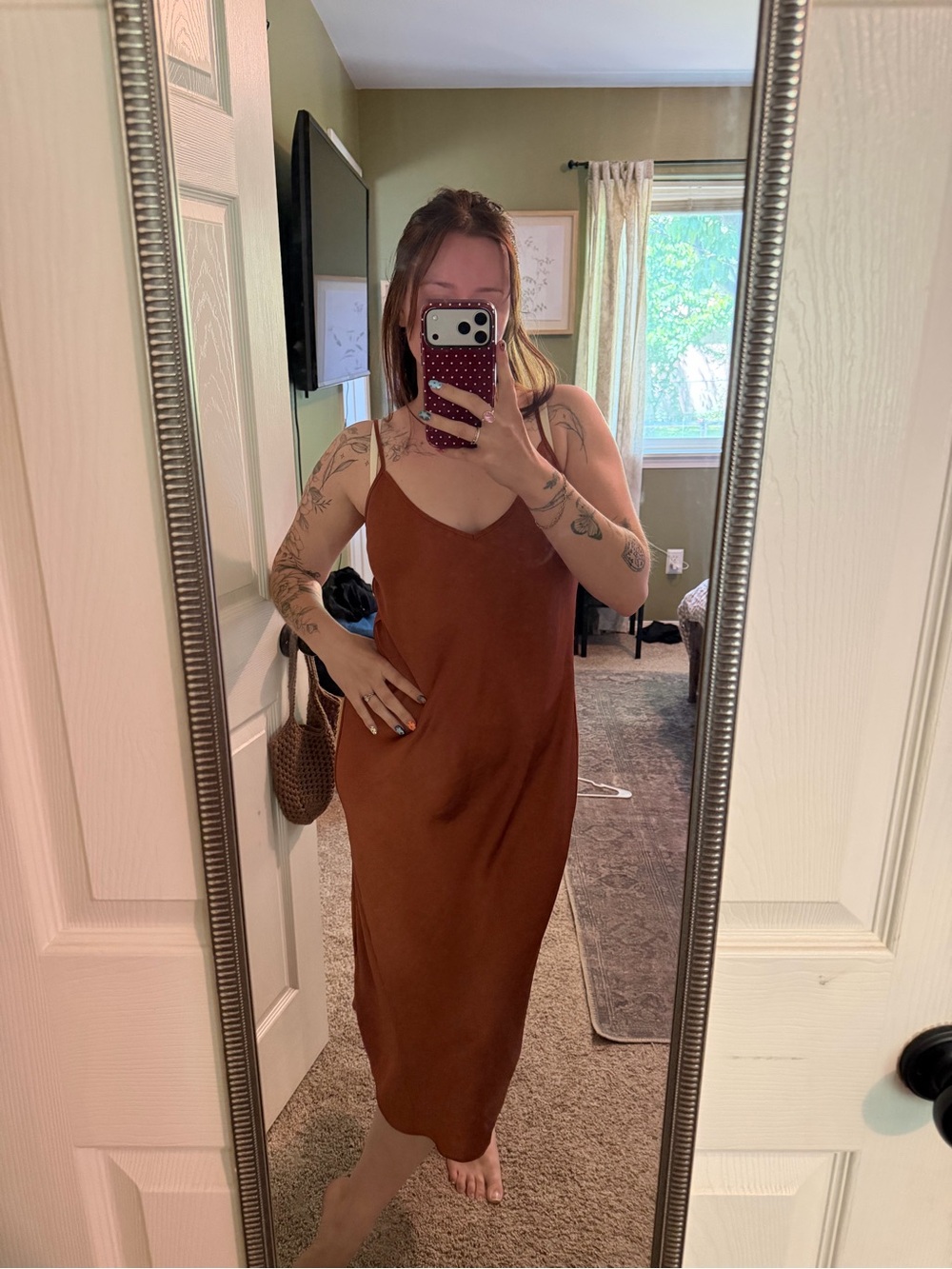 Wilfred Rust-Brown Slip Midi Dress - Picture 5 of 5